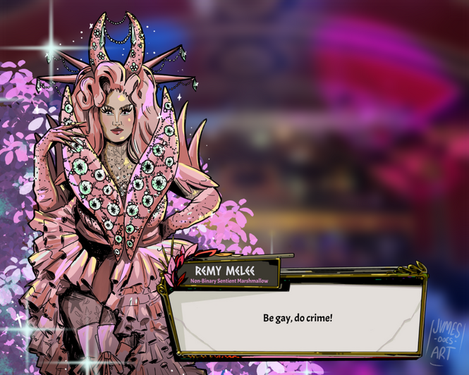 be gay do crime! (remy melee - hades style study) | digital sketch - (2024)