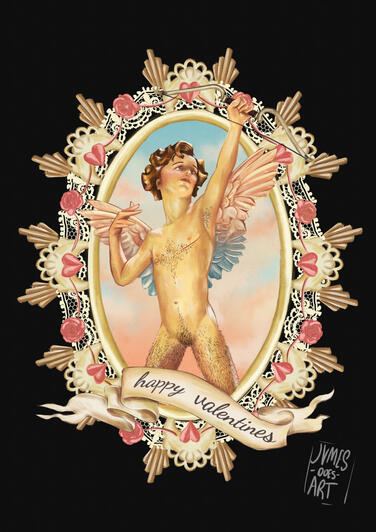trans cupid | digital painting (leyendecker inspired) - (2025)