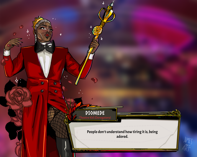 adored (diomede, hades style study) | digital sketch - (2024)