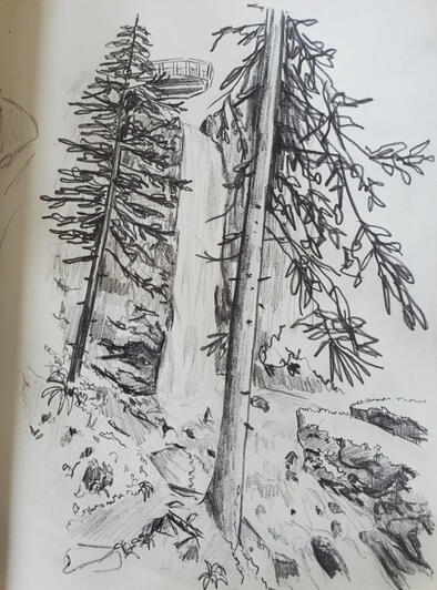 plodda falls - sketch | pencil on paper - (2023)
