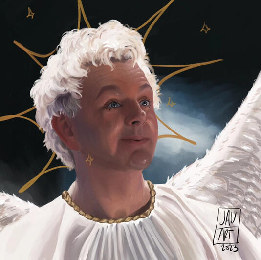 aziraphale - good omens | digital painting - (2023)